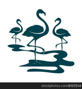 Flamingo logo icon design illustration
