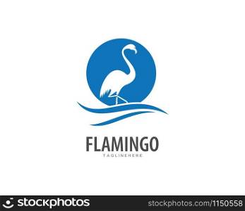 Flamingo logo ilustration vector template