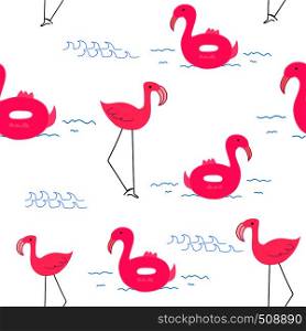 Flamingo pattern background, Tropical flamingo pattern, Vector illustration.