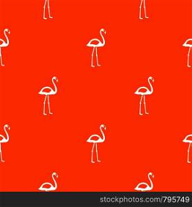 Flamingo pattern repeat seamless in orange color for any design. Vector geometric illustration. Flamingo pattern seamless