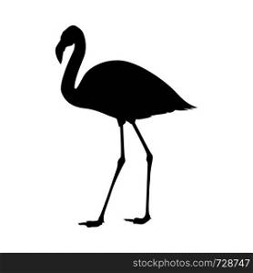 Flamingo Silhouette. Highly Detailed Smooth Design. Vector Illustration.