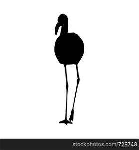 Flamingo Silhouette. Highly Detailed Smooth Design. Vector Illustration.