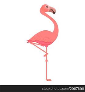 Flamingo stand icon cartoon vector. Pink bird. Tropical cute flamingo. Flamingo stand icon cartoon vector. Pink bird