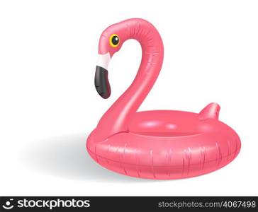Flamingo swim tube. Toy, swimming pool, summer. Sea concept. Can be used for greeting cards, posters, leaflets and brochure