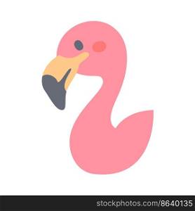 Flamingo vector. cute animal face design for kids.