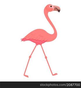 Flamingo walking icon cartoon vector. Pink bird. Summer animal. Flamingo walking icon cartoon vector. Pink bird