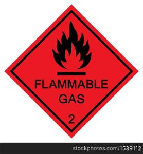 Flammable Gas Symbol Sign Isolate On White Background,Vector Illustration EPS.10