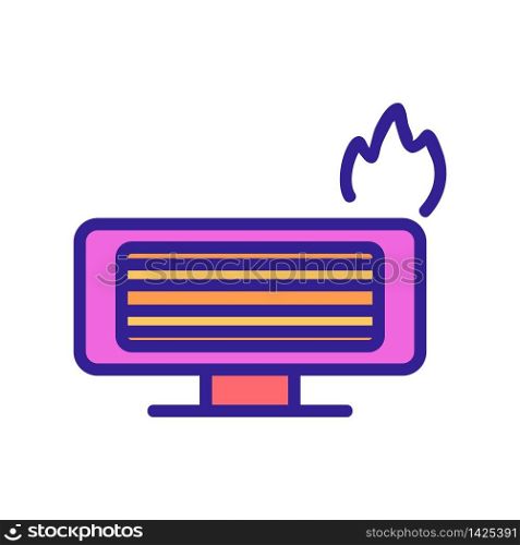 flammable heat battery icon vector. flammable heat battery sign. color symbol illustration. flammable heat battery icon vector outline illustration