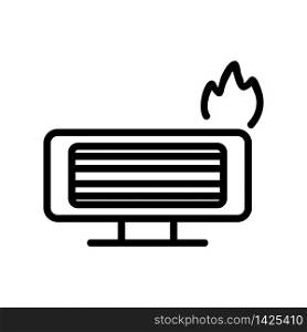flammable heat battery icon vector. flammable heat battery sign. isolated contour symbol illustration. flammable heat battery icon vector outline illustration