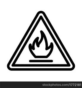 Flammable Icon. Bold outline design with editable stroke width. Vector Illustration.