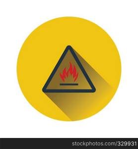 Flammable icon. Flat color design. Vector illustration.