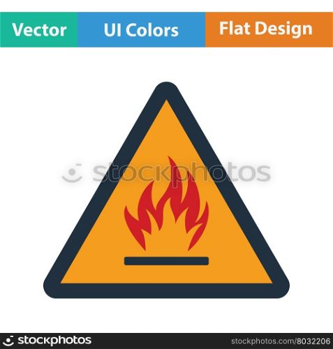 Flammable icon. Flat design. Vector illustration.
