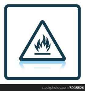 Flammable icon. Shadow reflection design. Vector illustration.
