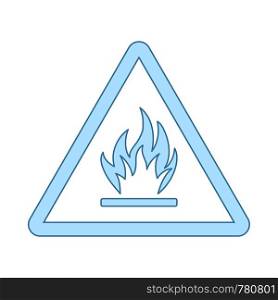 Flammable Icon. Thin Line With Blue Fill Design. Vector Illustration.