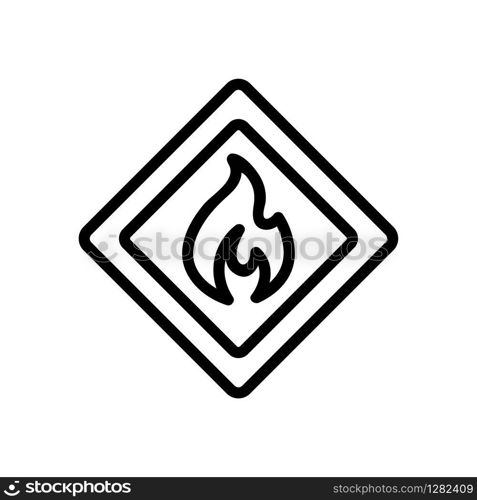 flammable material icon vector. Thin line sign. Isolated contour symbol illustration. flammable material icon vector. Isolated contour symbol illustration