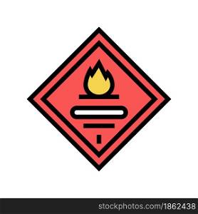 flammable sign color icon vector. flammable sign sign. isolated symbol illustration. flammable sign color icon vector illustration