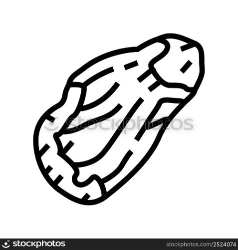 flank beef meat line icon vector. flank beef meat sign. isolated contour symbol black illustration. flank beef meat line icon vector illustration