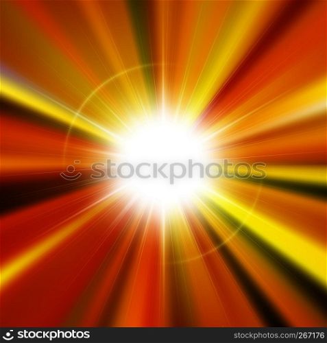 Flare bright shiny star with lined background