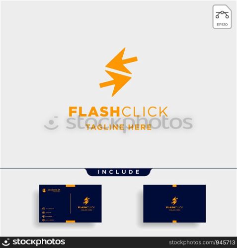 flash click pointer logo design vector learning course symbol icon. flash click pointer logo design vector learning course symbol