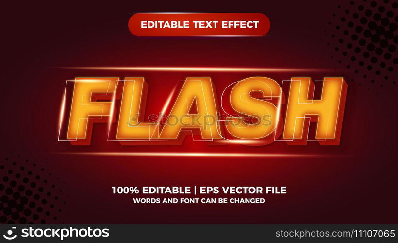Flash comic editable text effect premium vector