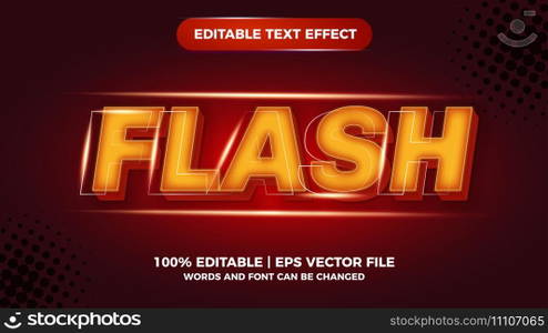 Flash comic editable text effect premium vector