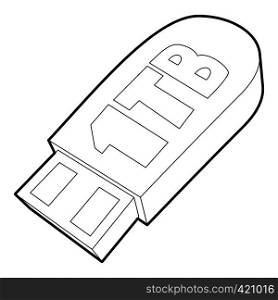Flash drive icon. Outline illustration of flash drive vector icon for web. Flash drive icon, outline style