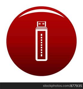 Flash drive icon. Simple illustration of flash drive vector icon for any design red. Flash drive icon vector red
