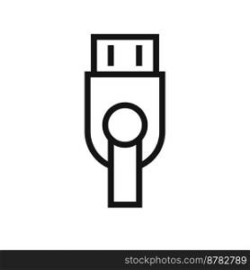 Flash drive line icon isolated on white background. Black flat thin icon on modern outline style. Linear symbol and editable stroke. Simple and pixel perfect stroke vector illustration.
