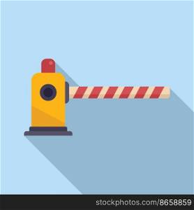 Flash light barrier icon flat vector. Train road. Stop closed. Flash light barrier icon flat vector. Train road