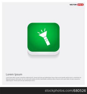 Flash Light IconGreen Web Button - Free vector icon