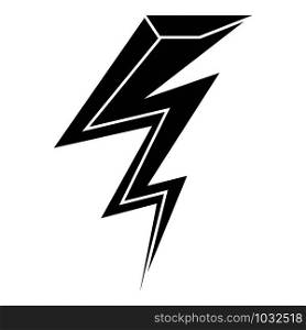 Flash lightning bolt icon. Simple illustration of flash lightning bolt vector icon for web design isolated on white background. Flash lightning bolt icon, simple style