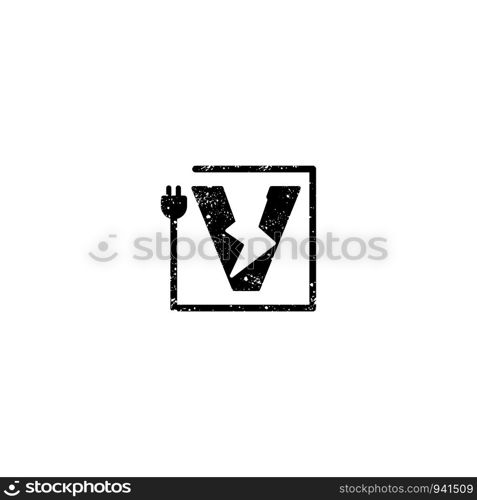 flash logo initial v symbol electrical vector icon element isolated - vector. flash logo initial v symbol electrical vector icon element isolated