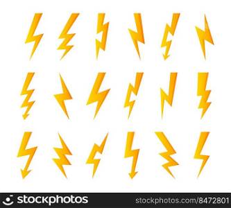 flash logo. storm lightning icon, energy symbol and battery fast charging. Vector set design illustration symbols electricity arrow. flash logo. storm lightning icon, energy symbol and battery fast charging. Vector set