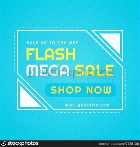 Flash mega sale poster modern sale background design bright style. vector illustration