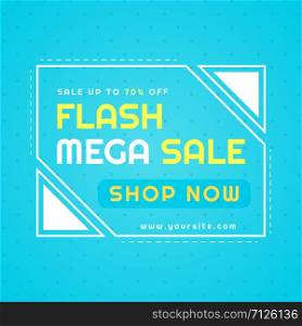 Flash mega sale poster modern sale background design bright style. vector illustration