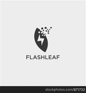 flash nature leaf simple logo template vector illustration icon element - vector. flash nature leaf simple logo template vector illustration icon element