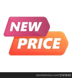 Flash new price icon cartoon vector. Label tag. Sale offer. Flash new price icon cartoon vector. Label tag