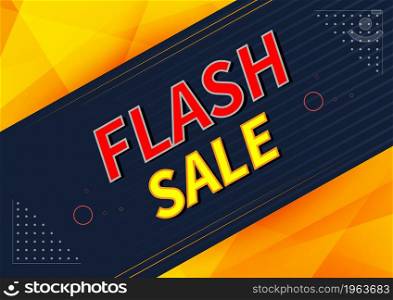 Flash sale banner design template offer shopping on dark blue background. Vector illustration