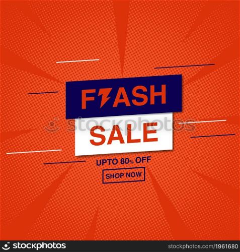 Flash sale banner design template, vector illustration