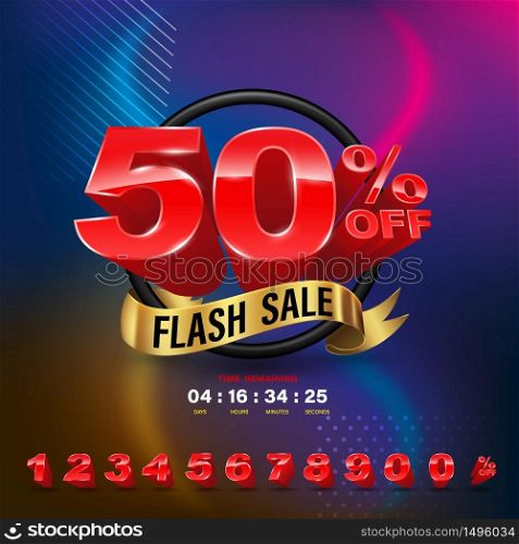 Flash sale banner. Vector illustration for promotion advertising.. Flash sale banner.