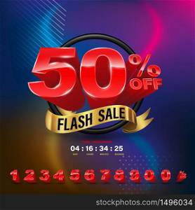 Flash sale banner. Vector illustration for promotion advertising.. Flash sale banner.