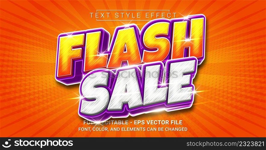 Flash Sale Text Style Effect. Editable Graphic Text Template. Graphic Design Element.