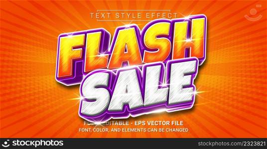 Flash Sale Text Style Effect. Editable Graphic Text Template. Graphic Design Element.