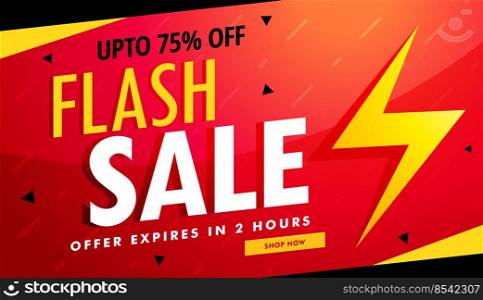 flash sale vector advertising banner for discount and offers