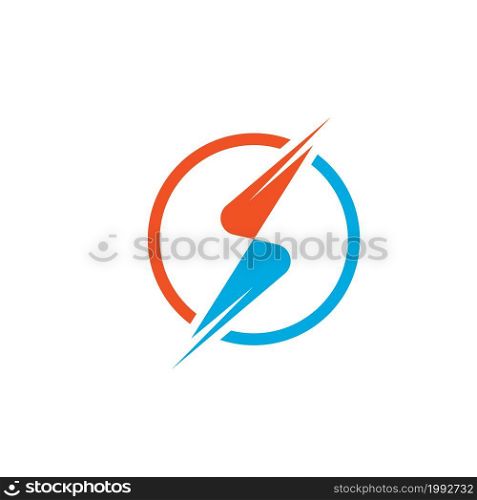 flash thunder bolt or s letter icon illustration vector template