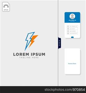 flash, thunder, storm logo template vector illustration, free business card design