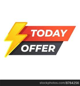 Flash today deal icon cartoon vector. Sale offer. Label price. Flash today deal icon cartoon vector. Sale offer