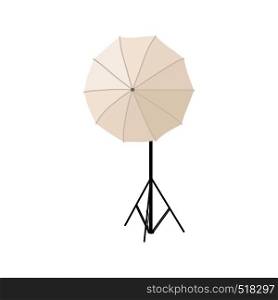 Flash umbrella equipment icon in cartoon style isolated on white background. Studio flash with umbrella icon. Flash umbrella equipment icon, cartoon style