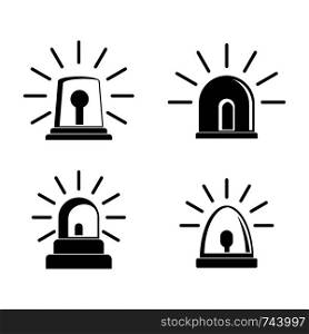 Flasher siren icons set. Simple illustration of 4 flasher siren icons for web. Flasher siren icons set, simple style