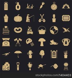 Flashlight icons set. Simple style of 36 flashlight vector icons for web for any design. Flashlight icons set, simple style